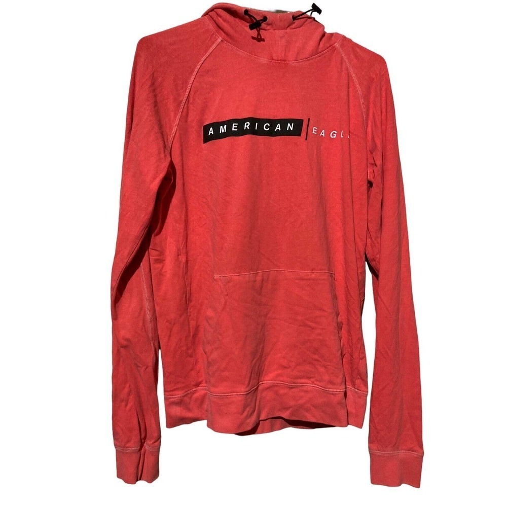 American Eagle Outfitters Distressed Hoodie Women's Small Pink Sweatshirt Logo‎